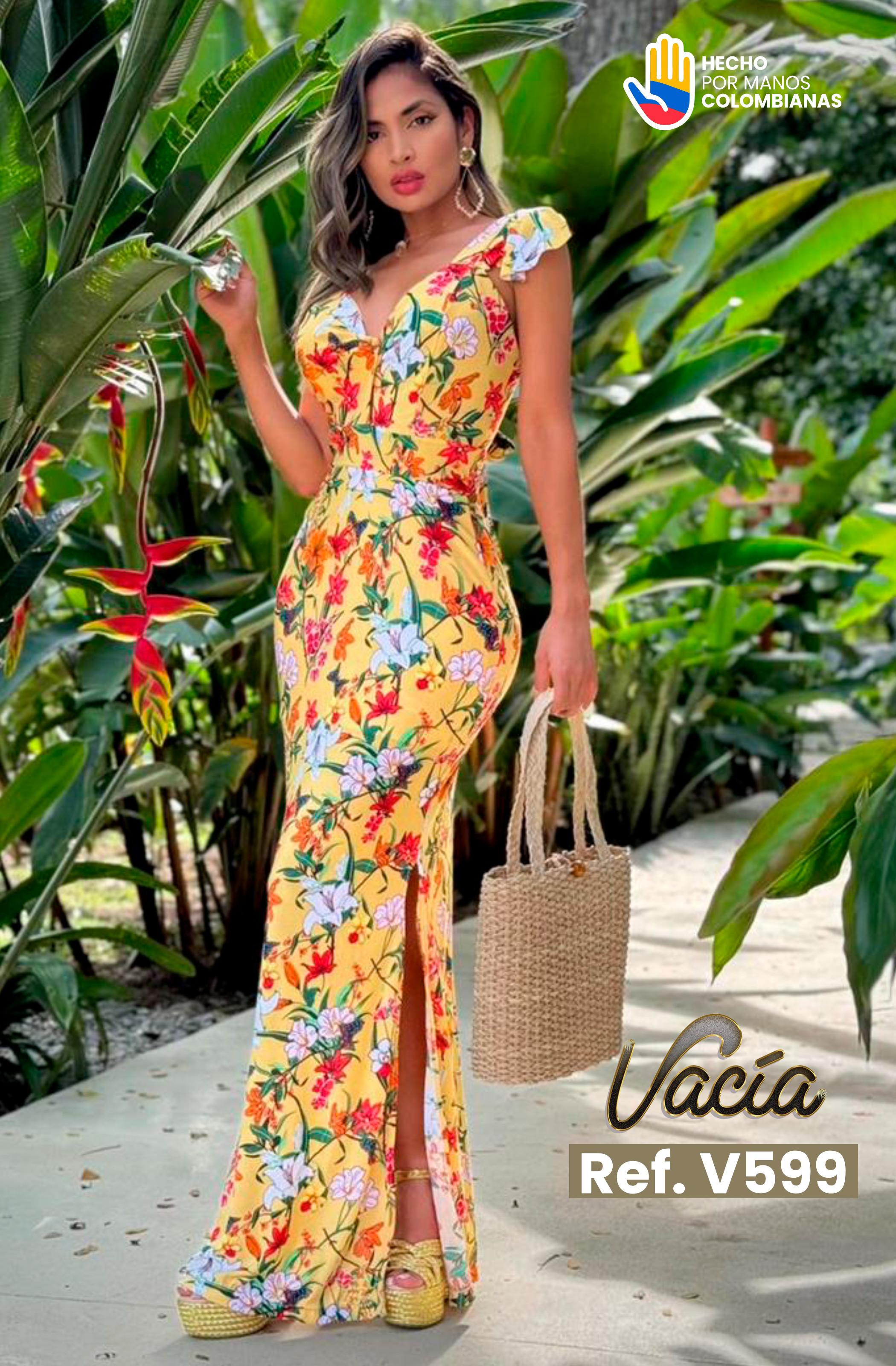 Vestido largo colombiano